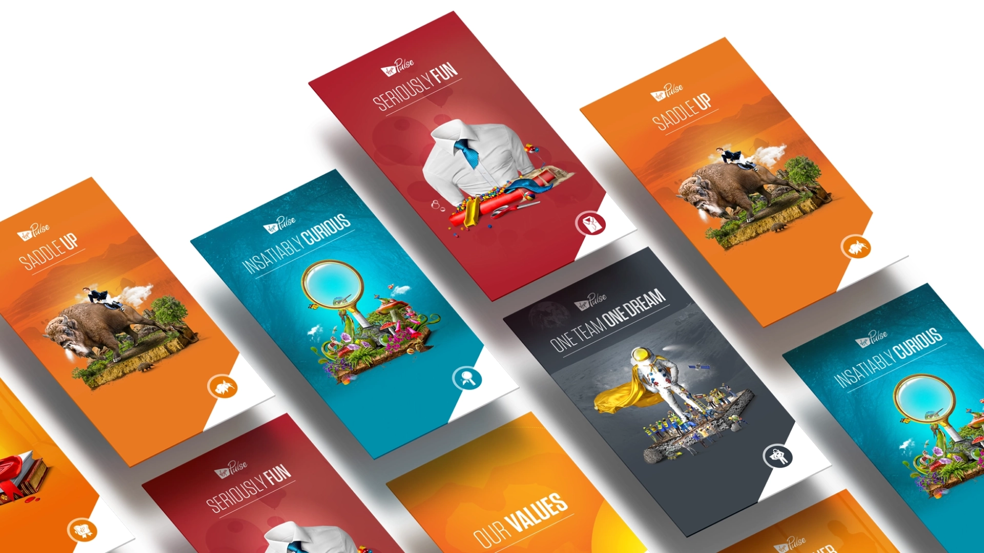 Virgin Pulse organisational values posters.